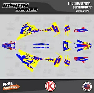 Husqvarna Supermoto 701 (2016-2023) Vizion シリーズ用グラフィックスキット - イエロー Graphics Kit for Husqvarna Supermoto 701 (2016-2023) Vizion Series -Yellow 【並行輸入品】
