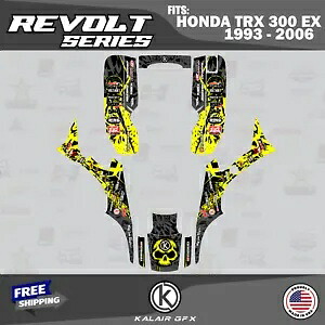 HONDA TRX 300 EX (93-06) TRX300 16 Mil リボルトイエロー用グラフィックキット Graphics Kit for HONDA TRX 300 EX (93-06) TRX300 16 Mil Revolt-Yellow 【並行輸入品】