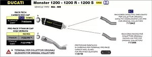 アロー カーボン ヒート シールド ドゥカティ モンスター 1200 / R/S 2016 - 2020 11007MI用 ARROW CARBON HEAT SHIELD FOR DUCATI MONSTER 1200 / R / S 2016 - 2020 11007MI 【並行輸入品】