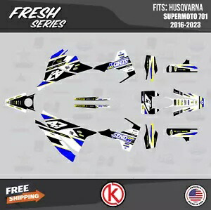 Husqvarna Supermoto 701 (2016-2023) Fresh シリーズ用グラフィックスキット - ブルー Graphics Kit for Husqvarna Supermoto 701 (2016-2023) Fresh Series -Blue 【並行輸入品】
