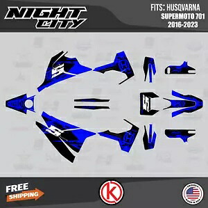 ハスクバーナ スーパーモト 701 (2016-2023) NightCity シリーズ Blu Shft 用グラフィックスキット Graphics Kit for Husqvarna Supermoto 701 (2016-2023) NightCity Series Blu Shft 【並行輸入品】
