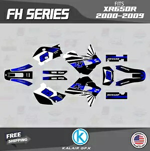 Honda XR650R (2000-2009) XR 650R FH シリーズ用グラフィックスキット - ブルー Graphics Kit for Honda XR650R (2000-2009) XR 650R FH Series - Blue 【並行輸入品】