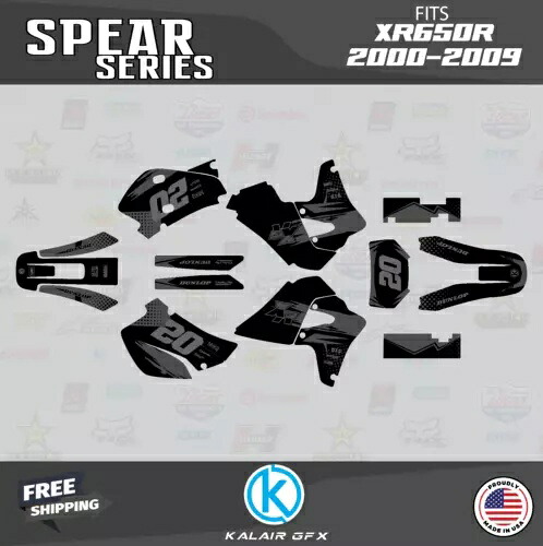 ホンダ XR650R (2000-2009) XR 650R スピア シリーズ用グラフィックスキット - スモーク Graphics Kit for Honda XR650R (2000-2009) XR 650R Spear Series - Smoke 【並行輸入品】