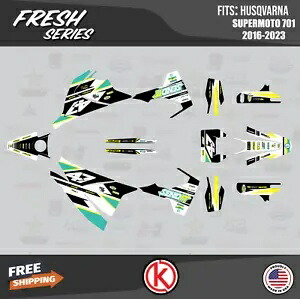 Husqvarna Supermoto 701 (2016-2023) Fresh シリーズ用グラフィックスキット - ティール Graphics Kit for Husqvarna Supermoto 701 (2016-2023) Fresh Series -Teal 【並行輸入品】