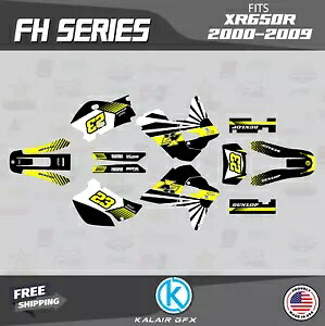 Honda XR650R (2000-2009) XR 650R FH シリーズ用グラフィックスキット - イエロー Graphics Kit for Honda XR650R (2000-2009) XR 650R FH Series - Yellow 【並行輸入品】