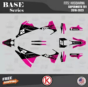 ハスクバーナ スーパーモト 701 (2016-2023) ベース シリーズ用グラフィックス キット - マゼンタ Graphics Kit for Husqvarna Supermoto 701 (2016-2023) Base Series - Magenta 【並行輸入品】