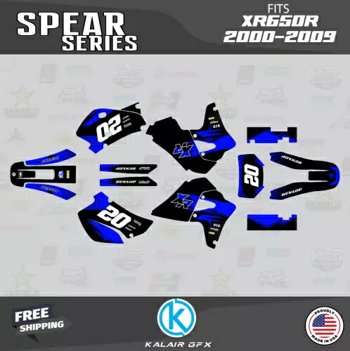 Honda XR650R (2000-2009) XR 650R Spear シリーズ用グラフィックスキット - ブルー Graphics Kit for Honda XR650R (2000-2009) XR 650R Spear Series - Blue 【並行輸入品】