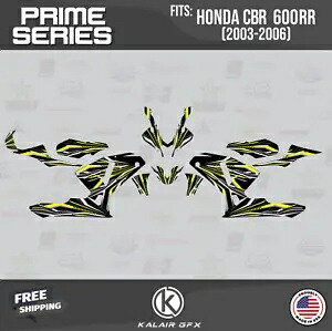 HONDA CBR 600RR (2003-2006) Prime 用グラフィックスキット - イエロー Graphics Kit for HONDA CBR 600RR (2003-2006) Prime - Yellow 【並行輸入品】