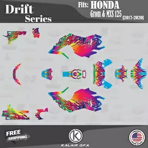 Honda Grom MSX125 (2017-2020) ドリフト用グラフィックスキット - レインボー Graphics Kit for Honda Grom MSX125 (2017-2020) Drift - RAINBOW 【並行輸入品】