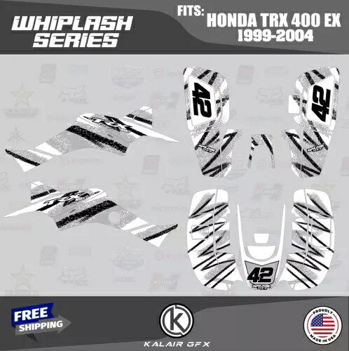 HONDA TRX400EX (1999-2004) 16MIL ウィップラッシュ用グラフィックスキット - ホワイト Graphics Kit for HONDA TRX400EX (1999-2004) 16MIL Whiplash - WHITE 【並行輸入品】