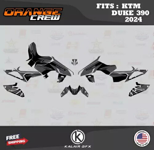 KTM Duke 390 (2024) Orange-crew 用グラフィックスキット - スモーク Graphics Kit for KTM Duke 390 (2024) Orange-crew - SMOKE 【並行輸入品】