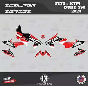 KTM Duke 390 (2024) Scalper 用グラフィックスキット - レッド Graphics Kit for KTM Duke 390 (2024) Scalper - RED 【並行輸入品】
