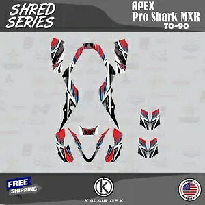 APEX Pro Shark MXR 70 90 シュレッドレッドシアン用グラフィックキット Graphics Kit for APEX Pro Shark MXR 70 90 Shred-red-cyan 【並行輸入品】