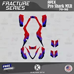APEX Pro Shark MXR 70 90 用グラフィックスキット フラクチャー-レッド-ブルー Graphics Kit for APEX Pro Shark MXR 70 90 Fracture-red-blue 【並行輸入品】