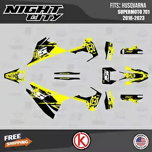 Husqvarna Supermoto 701 (2016-2023) NightCity シリーズ用グラフィックスキット - イエロー Graphics Kit for Husqvarna Supermoto 701 (2016-2023) NightCity Series -Yellow 【並行輸入品】