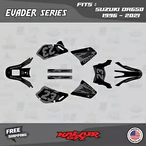 スズキ DR650 DR650S (全年式) EVADER シリーズ用グラフィックスキット - スモーク Graphics Kit for Suzuki DR650 DR650S (All Years) EVADER SERIES- Smoke 【並行輸入品】