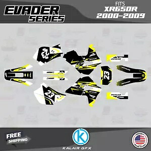 Honda XR650R (2000-2009) XR 650R Evader シリーズ用グラフィックスキット - イエロー Graphics Kit for Honda XR650R (2000-2009) XR 650R Evader Series - Yellow 【並行輸入品】