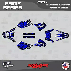 スズキ DR650 DR650S (全年式) プライム シリーズ用グラフィックスキット - ブルー Graphics Kit for Suzuki DR650 DR650S (All Years) Prime Series- Blue 【並行輸入品】
