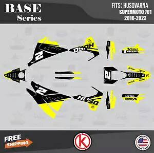 Husqvarna Supermoto 701 (2016-2023) Base シリーズ用グラフィックスキット - イエロー Graphics Kit for Husqvarna Supermoto 701 (2016-2023) Base Series - Yellow 【並行輸入品】
