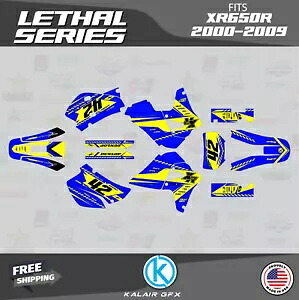 Honda XR650R (2000-2009) XR 650R リーサル シリーズ用グラフィックスキット - イエロー Graphics Kit for Honda XR650R (2000-2009) XR 650R Lethal Series - Yellow 【並行輸入品】