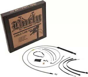 拡張編組 S.S. コントロール ケーブル キット 14 インチ ゴリラ バー用 Burly ブランド B30-1249 Extended Braided S.S. Control Cable Kit For 14" Gorila Bars Burly Brand B30-1249 【並行輸入品】｜カスタムパーツ WORLD倉庫