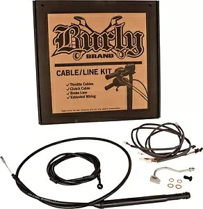 14 インチゴリラバー用拡張ブラックコントロールケーブルキット Burly ブランド B30-1309 Extended Black Control Cable Kit for 14" Gorilla Bars Burly Brand B30-1309 【並行輸入品】｜カスタムパーツ WORLD倉庫