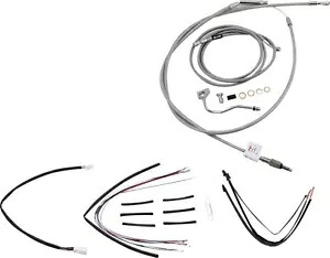 拡張編組 S.S. コントロール ケーブル キット 14 インチ ゴリラ バー用 Burly ブランド B30-1158 Extended Braided S.S. Control Cable Kit For 14" Gorila Bars Burly Brand B30-1158 【並行輸入品】｜カスタムパーツ WORLD倉庫