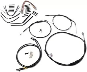 14 インチ エイプハンガー バー用拡張ブラック コントロール ケーブル キット Burly ブランド B30-1198 Extended Black Control Cable Kit for 14" Apehanger Bars Burly Brand B30-1198 【並行輸入品】|カスタムパーツ WORLD倉庫
