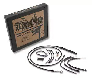 ソフテイル用拡張ブラック コントロール ケーブル キット - 14 インチ トール バー (ABS) B30-1255 Extended Black Control Cable Kit for Softails - 14\