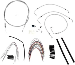 バガー用拡張編組 S.S. コントロール ケーブル キット - 高さ 14 インチのバー (非 ABS) Extended Braided S.S. Control Cable Kit for Baggers - 14" tall bars (non-ABS) 【並行輸入品】|カスタムパーツ WORLD倉庫
