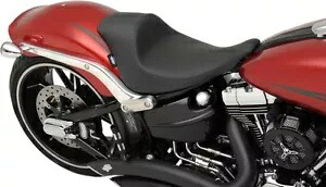 EZ マウント スムースレザー ソロシート ブラック ロー 1 インチ ドラッグ スペシャリティーズ 0802-0922 EZ Mount Smooth Leather Solo Seat Black Low 1\