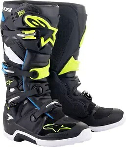 テック 7 ブーツ ブラック/フルー イエロー/ブルー SZ 7 アルパインスターズ 2012014-1795-7 Tech 7 Boots Black/Flou Yellow/Blue SZ 7 Alpinestars 2012014-1795-7 【並行輸入品】