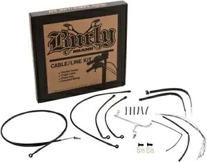 18 インチゴリラバー用拡張ブラックコントロールケーブルキット Burly ブランド B30-1175 Extended Black Control Cable Kit for 18\