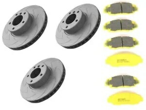 スロットローター BSD ブレーキアップグレードキット - ローター 3 個、パッドセット 3 個付き EBC MDK533BSD Slotted Rotor BSD Brake Upgrade Kit - 3 Rotors w/ 3 Pad Sets EBC MDK533BSD 【並行輸入品】