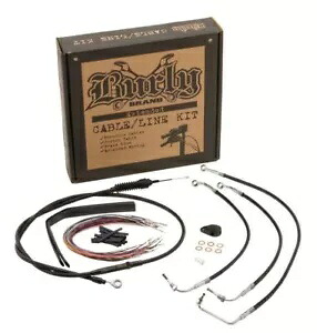 15 インチ バガーバー用拡張ブラック コントロール ケーブル キット Burly ブランド B30-1299 Extended Black Control Cable Kit for 15\