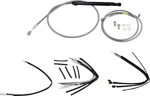 18 インチ ゴリラ バー BuB 用拡張編組 S.S. コントロール ケーブル キット B30-1251 Extended Braided S.S. Control Cable Kit for 18\