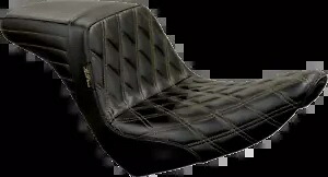 Le Pera ダブル ダイヤモンド/チェスナット ステッチ キックフリップ シート - LYR-590DD-CHET ブラック Le Pera Double Diamond/Chestnut Stitching Kickflip Seat - LYR-590DD-CHET Black 【並行輸入品】|カスタムパーツ WORLD倉庫