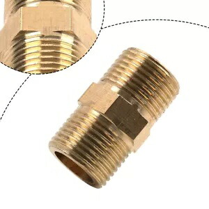 真鍮 G 3/8 オス - G 3/8 オスアダプターパイプ継手ねじ込みコネクタカプラー Brass G 3/8 Male To G 3/8 Male Adapter Pipe Fitting Threaded Connector Coupler 【並行輸入品】