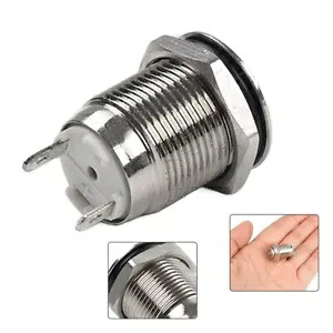 12 ミリメートルモメンタリフラットメタルプッシュボタンスイッチ 3A DC12-24V 1NO 2 ピン防水 12mm Momentary Flat Metal Push Button Switch 3A DC12-24V 1NO 2Pins Waterproof 【並行輸入品】
