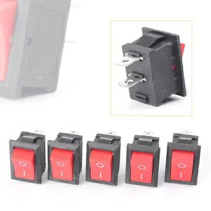 5 x レッドロッカースイッチ 2 ピン KCD1-101 250V 6A ボート状スイッチ YF 15mm x 21mm 5 x Red Rocker Switch 2 Pin KCD1-101 250V 6A Boatlike Switches YF 15mm x 21mm 【並行輸入品】