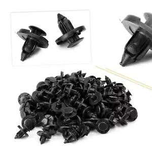 ブラックバンパーフェンダープラスチックリテーナープッシュピンクリップリベットファスナー日産用 Black Bumper Fender Plastic Retainer Push Pin Clip Rivet Fasteners for Nissan 【並行輸入品】