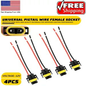 4 個ワイヤーピグテールメス 2 H11/H8/H9 ハーネスフィットライトフォグバルブランプコネクタ 4PCS Wire Pigtail Female Two H11/H8/H9 Harness Fit Light Fog Bulb Lamp Connector 【並行輸入品】