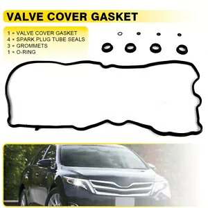 バルブカバーガスケット スパークプラグシールチューブ付き トヨタ 2011-2012 シエナ 2.7L 16V用 Valve Cover Gasket w/ Spark Plug Seal Tube for Toyota 2011-2012 Sienna 2.7L 16V 【並行輸入品】