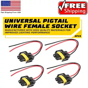 ワイヤー ピグテール メス S H11 2 ハーネス ライト ローヘッド ビーム電球プラグ コネクタ 4X Wire Pigtail Female S H11 Two Harness Light Low Head Beam Bulb Plug Connector 4X 【並行輸入品】