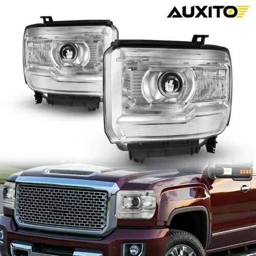 14-19 GMC シエラ 1500 2500HD 3500HD ヘッドライト クローム プロジェクター LH RH EIOH For 14-19 GMC Sierra 1500 2500HD 3500HD Headlight Chrome Projector LH RH EOOH 【並行輸入品】｜カスタムパーツ WORLD倉庫