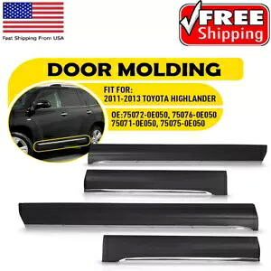 US フロントリア左右サイドドアフィットモールディング 2011 トヨタ 2012-2013 ハイランダー US Front Rear Left Right Side Door Fit Molding 2011 Toyota 2012-2013 Highlander 【並行輸入品】