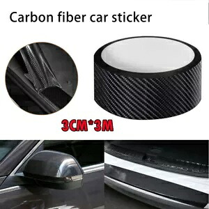 3 メートルファイバー車粘着カーボンテーププロテクター敷居ドアストリップアンチスカッフスクラッチ 3m Fiber Car Adhesive Carbon Tape Protector Sill Door Strip Anti Scuff Scratch 【並行輸入品】