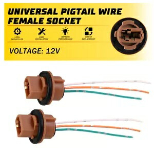 ユニバーサル ピグテール ワイヤー メス 7443 ソケット 2 ハーネス フロント シグナル ターン プラグ 新品 Universal Pigtail Wire Female 7443 Socket Two Harness Front Signal Turn Plug New 【並行輸入品】