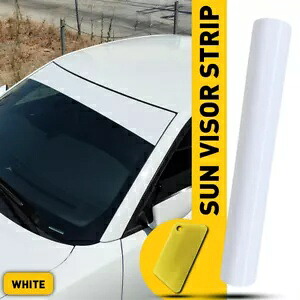 ユニバーサル フロントガラス ホワイト バナー ビニール ストリップ サン デカール Universal Windshield White Banner Vinyl Strip Sun Decal 【並行輸入品】