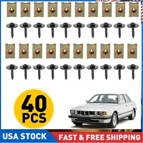 40 U ナット六角スピード スクリュー ファスナー アンダートレイ板金クリップ固定 BMW ミニ用 40 U-Nut Hex Speed Screw Fastener Undertray Sheet Metal Clip Fixing For BMW Mini 【並行輸入品】